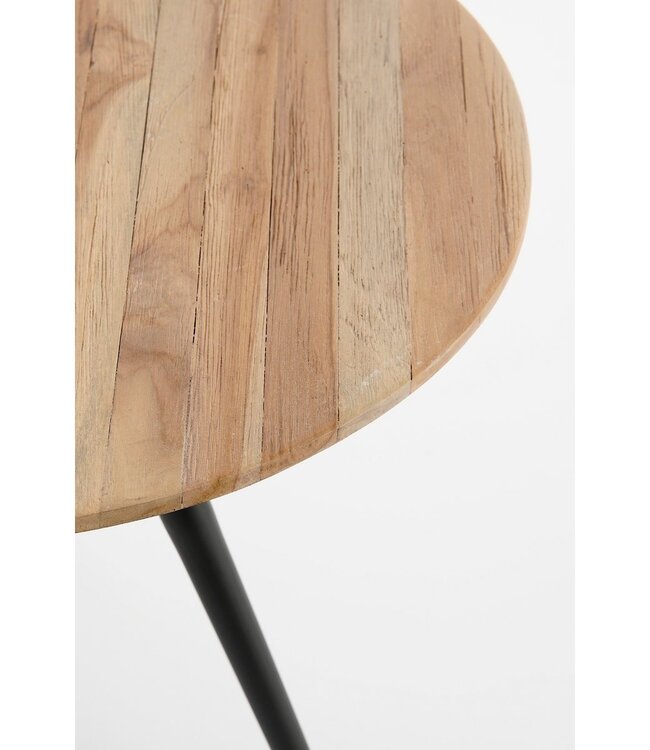 Bijzettafel set Bruin 2Teak hout