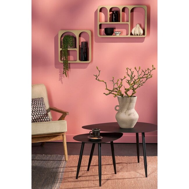 Bijzettafel set Zwart 2Ijzer