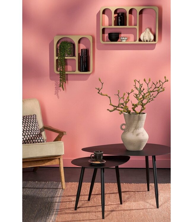 Bijzettafel set Zwart 2Ijzer