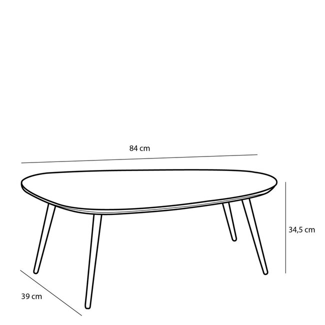 Bijzettafel set Zwart 2Teak hout