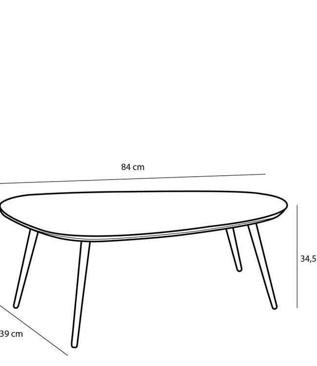 Bijzettafel set Zwart 2Teak hout