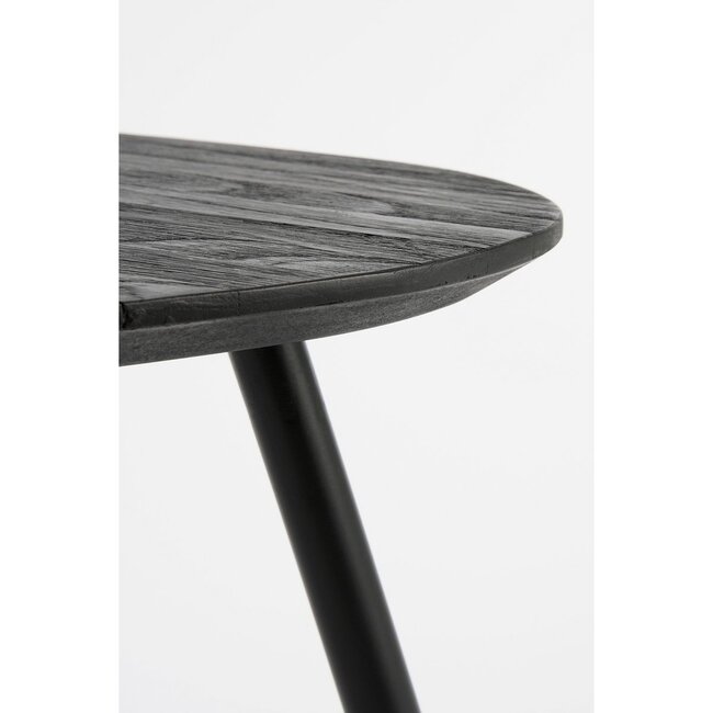 Bijzettafel set Zwart 2Teak hout
