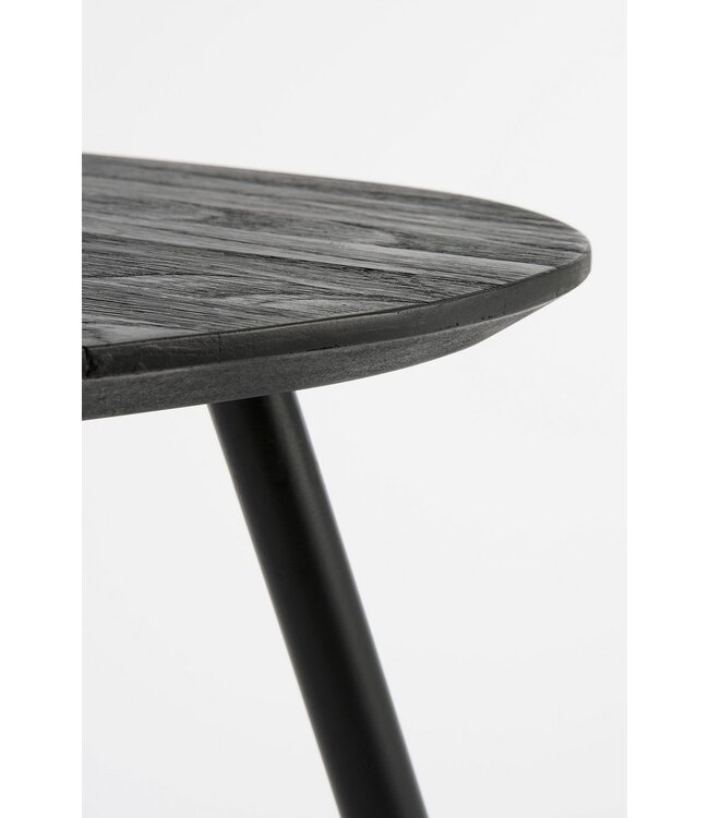 Bijzettafel set Zwart 2Teak hout