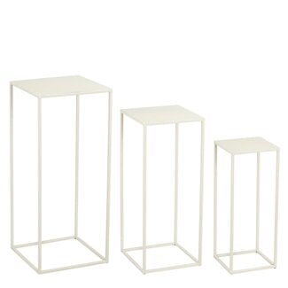 Mica Decorations Bijzettafelset – Gebroken wit – Ijzer – 3-delig