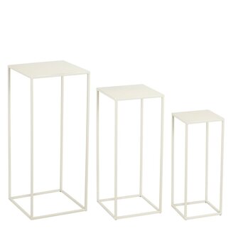 Mica Decorations Quinty Iron Side Tables - Off-White - Set of 3
