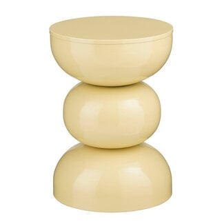 Mica Decorations Luna Beistelltisch aus Eisen - Beige - H46 cm