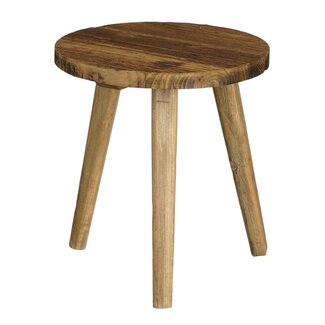 Mica Decorations Bold Wooden Side Table - Brown - H28 cm