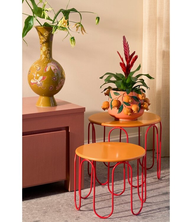 Bijzettafel set Oranje 2Ijzer