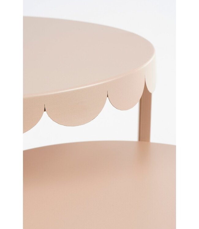 Bijzettafel Set Lichtroze IJzer (2-delig) – Ø40 & Ø30 cm