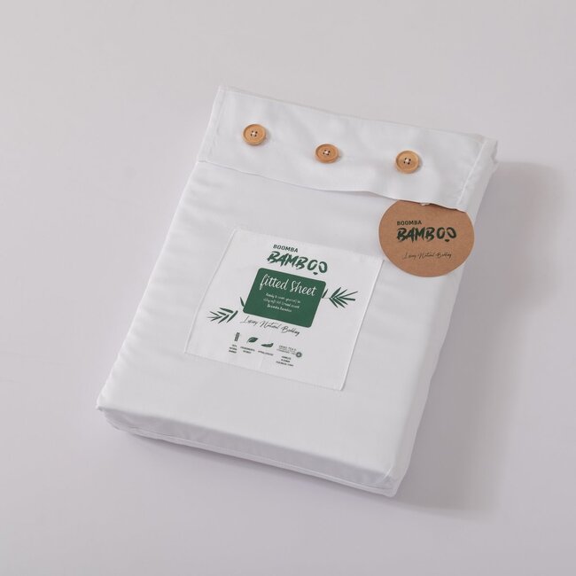Boomba Bamboo 400TC Bamboo Split Topper Fitted Sheet - Coco White