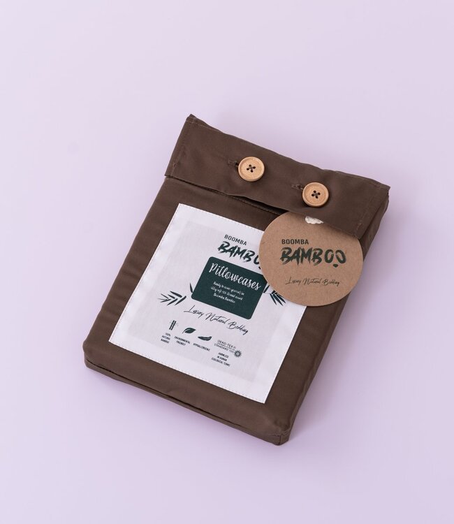 Bamboe Kussenslopen 400TC – 2-Pack – Bamboe – Coffee Brown