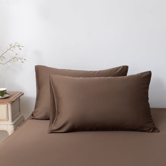 Bamboe Kussenslopen 400TC – 2-Pack – Bamboe – Coffee Brown