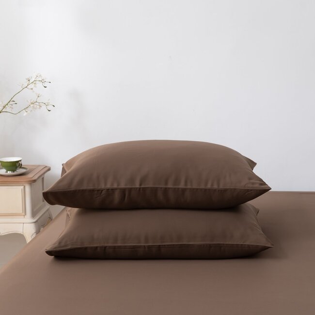 Bamboe Kussenslopen 400TC – 2-Pack – Bamboe – Coffee Brown