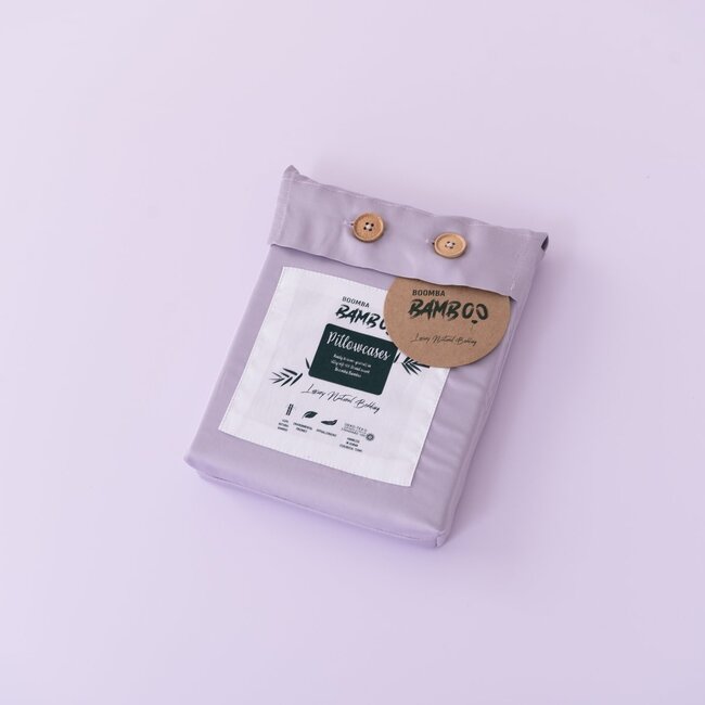 Lila bamboe kussenslopen - Lavender Mist – Set van 2 – 400TC Tanboocel