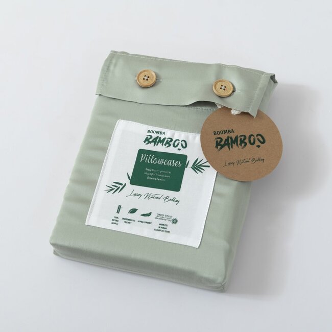 Boomba Bamboo 400TC Bamboo Pillowcases - 2 Pack - Sage Green