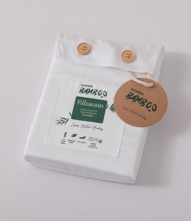 Bamboo Pillowcases 400TC – 2-Pack – Bamboo – Coco White