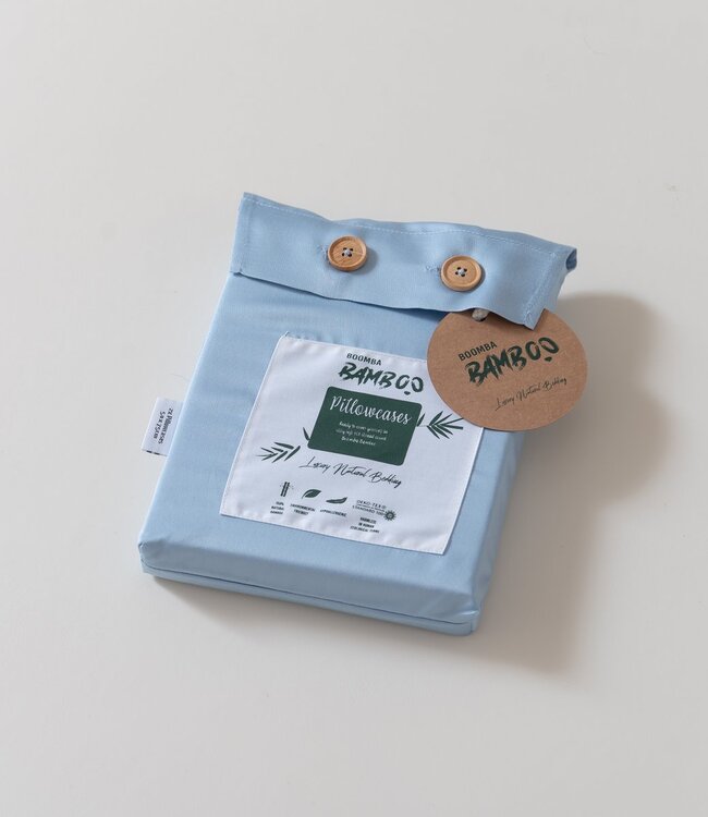 Bamboo Pillowcases 400TC – 2-Pack – Bamboo – Sky Blue