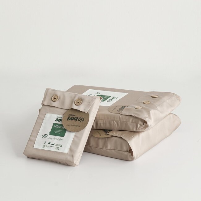 Boomba Bamboo 400TC Bambus-Kissenbezüge - 2er-Set - Soft Taupe