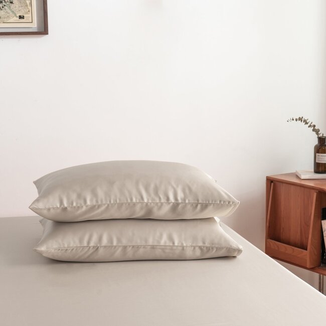Boomba Bamboo 400TC Bambus-Kissenbezüge - 2er-Set - Soft Taupe