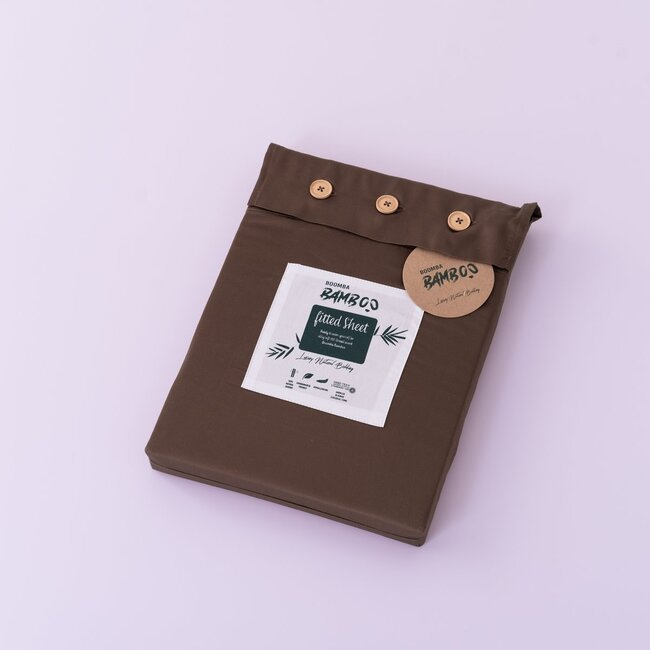 Dark Brown Bamboo Fitted Sheet Premium – 400TC