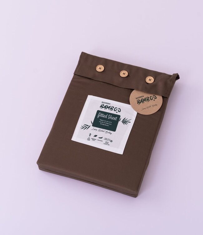Dark Brown Bamboo Fitted Sheet Premium – 400TC