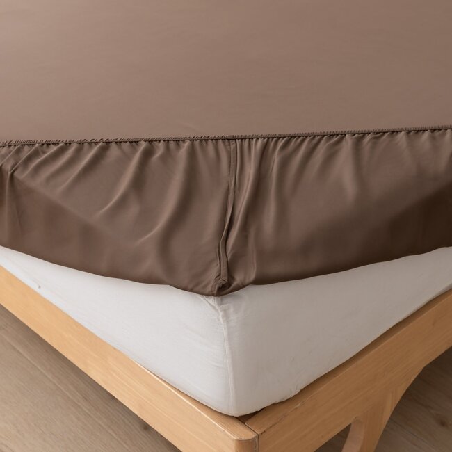 Donkerbruin bamboe Hoeslaken Premium - 400TC Tanboocel - Coffee Brown