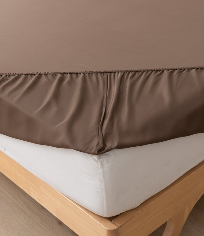 Donkerbruin bamboe Hoeslaken Premium - 400TC Tanboocel - Coffee Brown