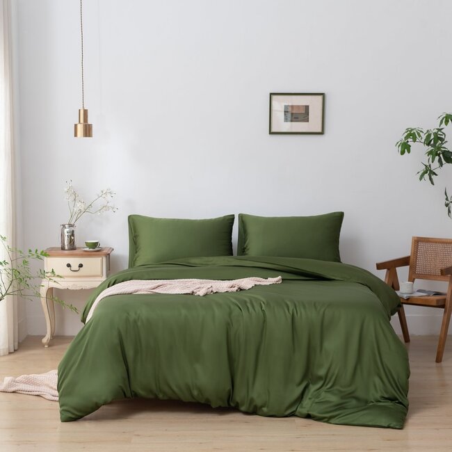 Bamboo Duvet Cover 400TC – Bamboo – Deep Moss