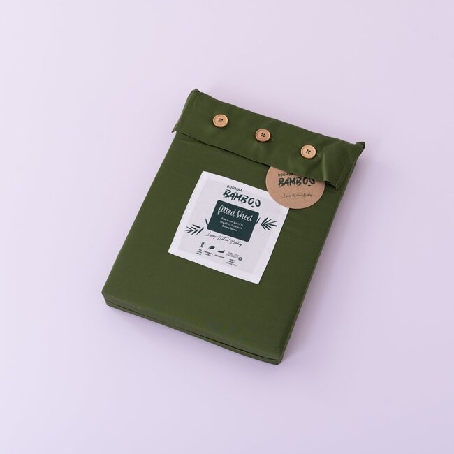 Bamboo Fitted Sheet 400TC – Deep Moss – Boomba Bamboo® – Premium Fitted Sheet