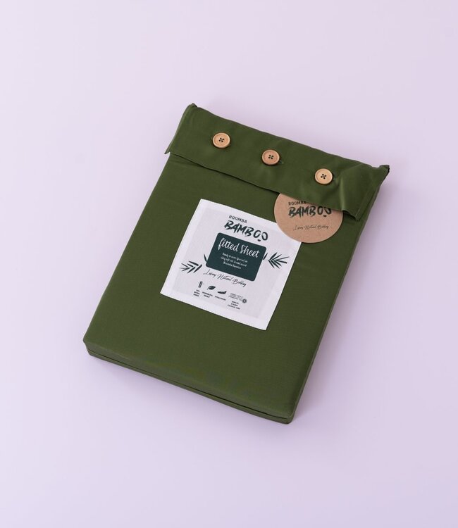 Donkergroen bamboe Hoeslaken Premium - 400TC Tanboocel - Deep Moss