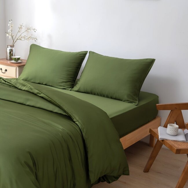 Bamboo Duvet Cover 400TC – Bamboo – Deep Moss