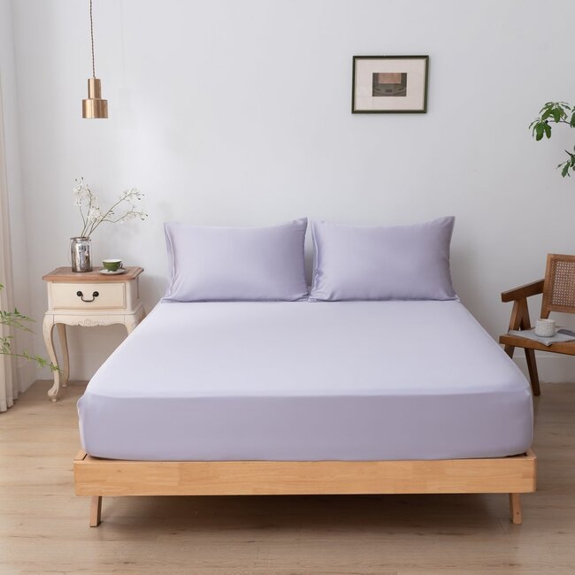 Lila bamboe Hoeslaken Premium - 400TC Tanboocel - Lavender Mist