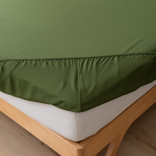 Donkergroen bamboe Hoeslaken Premium - 400TC Tanboocel - Deep Moss