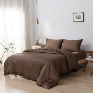 Boomba Bamboo Bamboe Dekbedovertrek 400TC – Bamboe – Coffee Brown