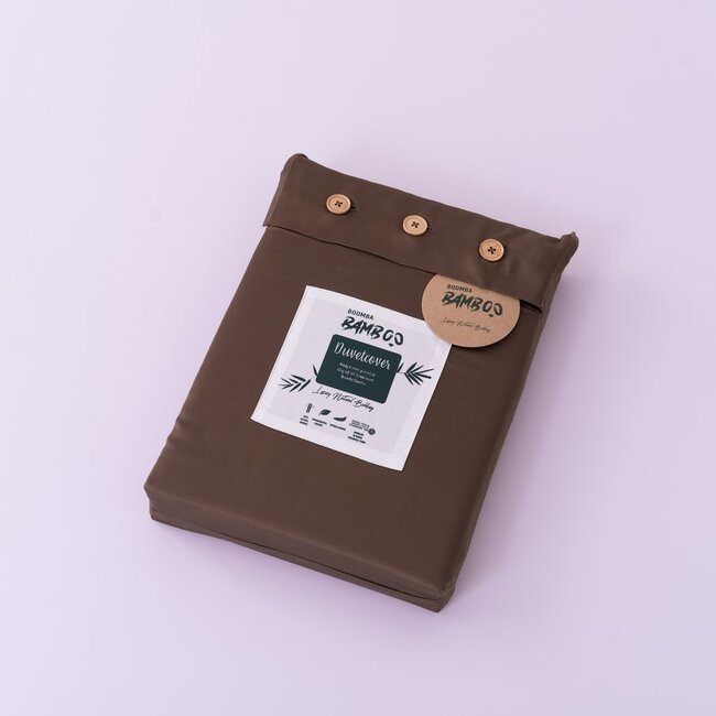 Donkerbruin bamboe dekbedovertrek Premium - 400TC Tanboocel - 100% bamboe Coffee Brown