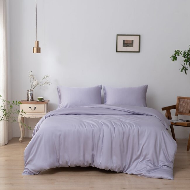 Lila bamboe dekbedovertrek - 400TC Tanboocel - 100% bamboe Lavender Mist