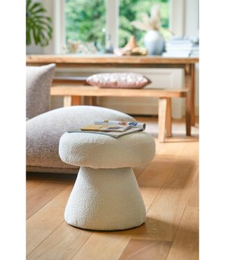 Mica Decorations Poef Gebroken wit 1Hout