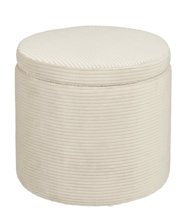 Poef Gebroken wit 1Hout