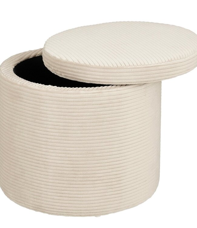 Poef Gebroken wit 1Hout