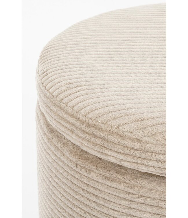 Poef Gebroken wit 1Hout