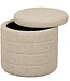 Poef Beige 1Hout