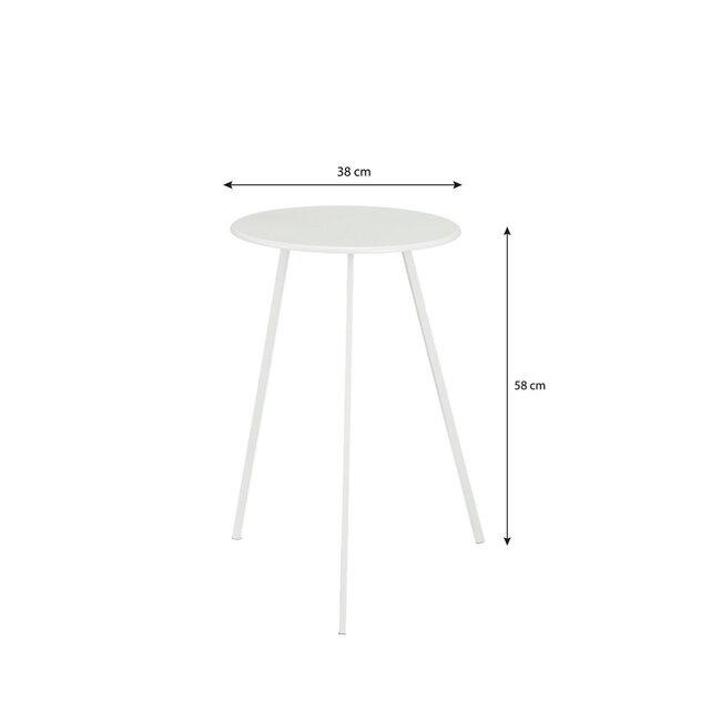 Mica Decorations Seatle Beistelltisch für draußen aus Eisen - Weiß - H58 cm