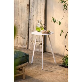 Mica Decorations Seatle Iron Outdoor Side Table - White - H58 cm