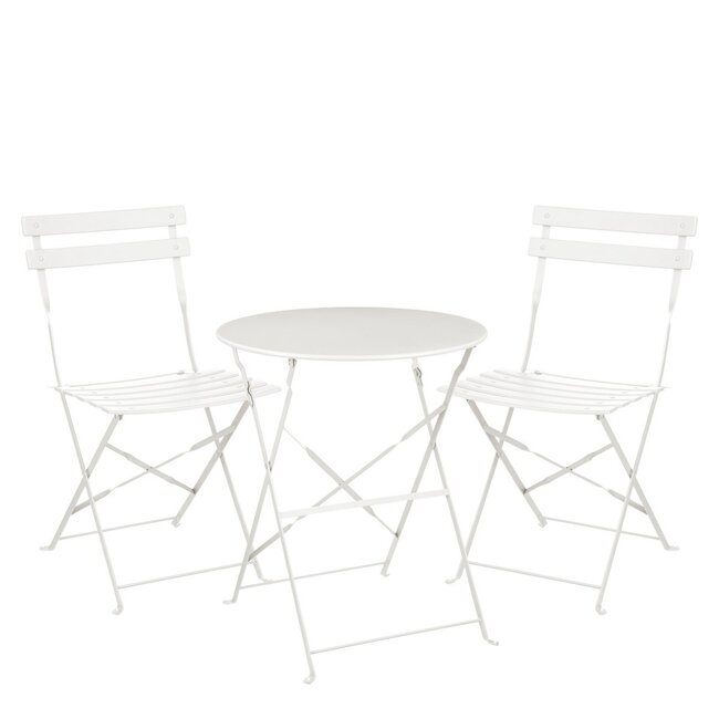 Mica Decorations Laurence Iron Garden Bistro Set - White - 3-Piece Set