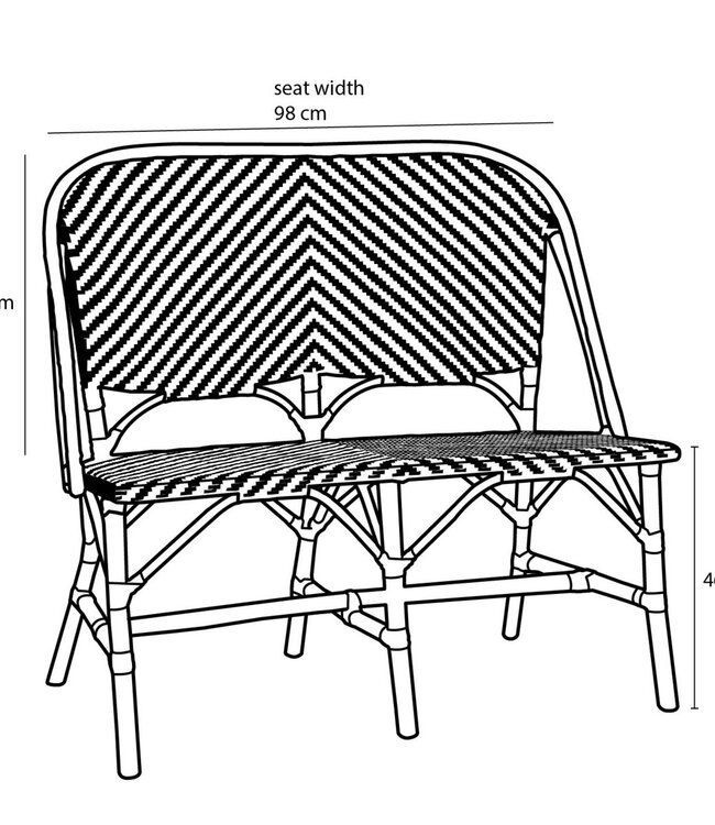 Tuinbankje Wit 1Rotan hout