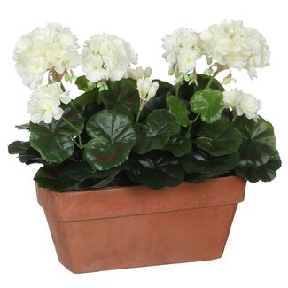 Mica Decorations Artificial Geranium Plant - White