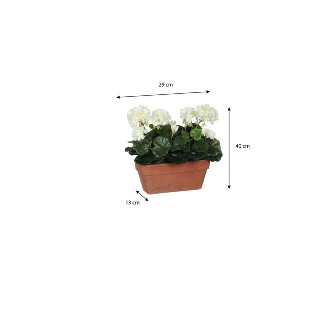 Mica Decorations Artificial Geranium Plant - White