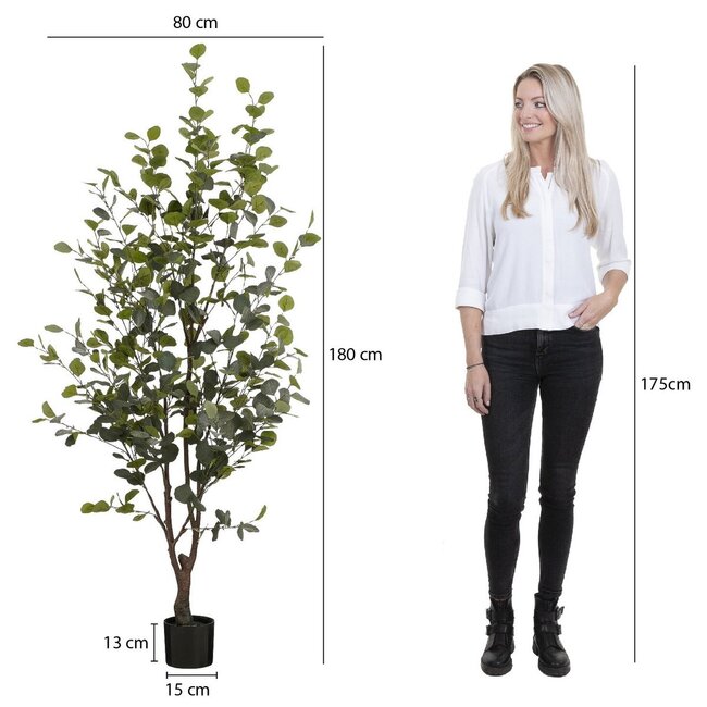 Mica Decorations Artificial Eucalyptus Plant - Green - H180 cm