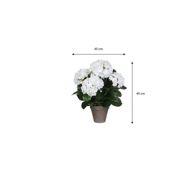 Mica Decorations Artificial Hydrangea Plant - White