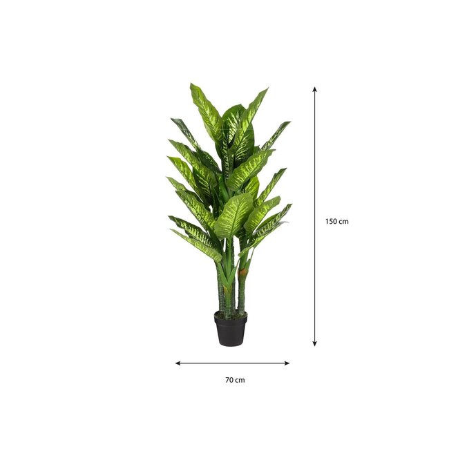 Mica Decorations Artificial Dieffenbachia Plant - Green - H150 cm